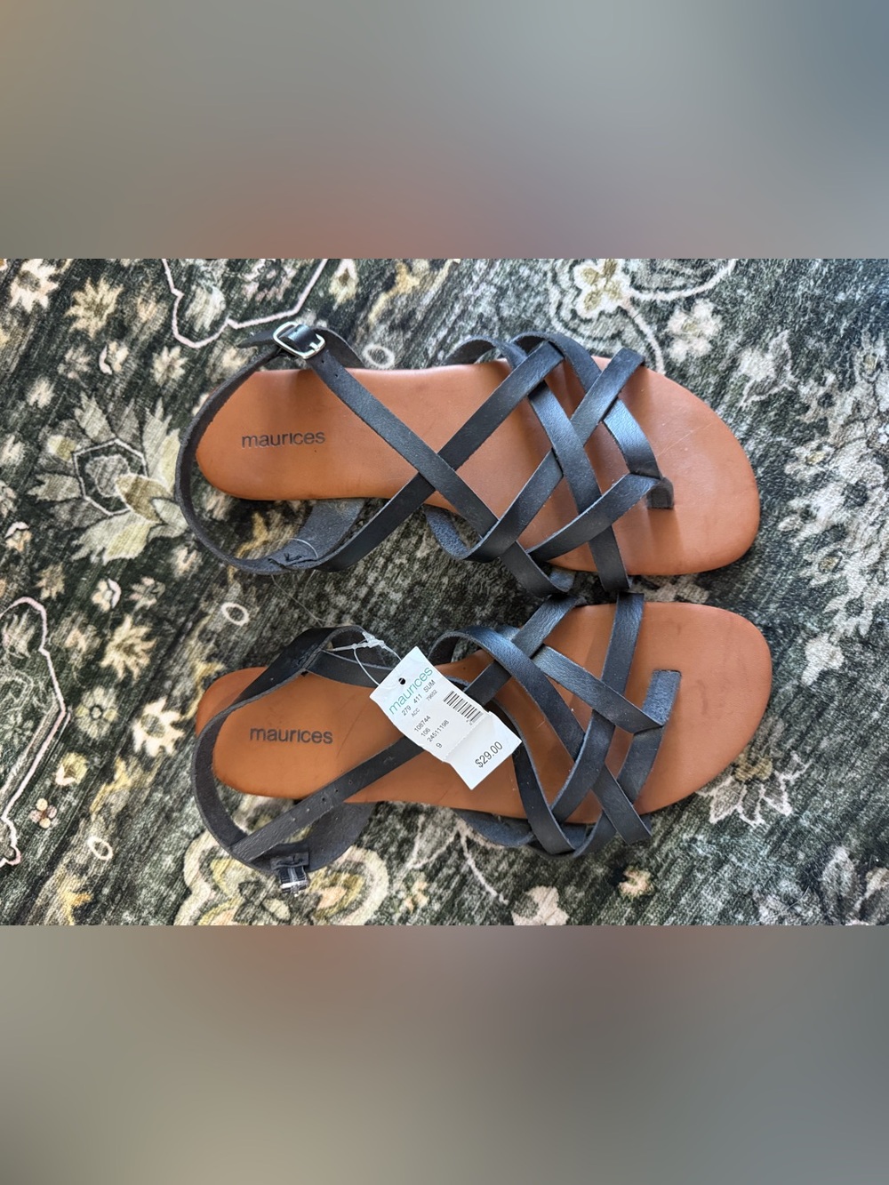 Maurices Black Strappy Crisscross Women’s Sandals